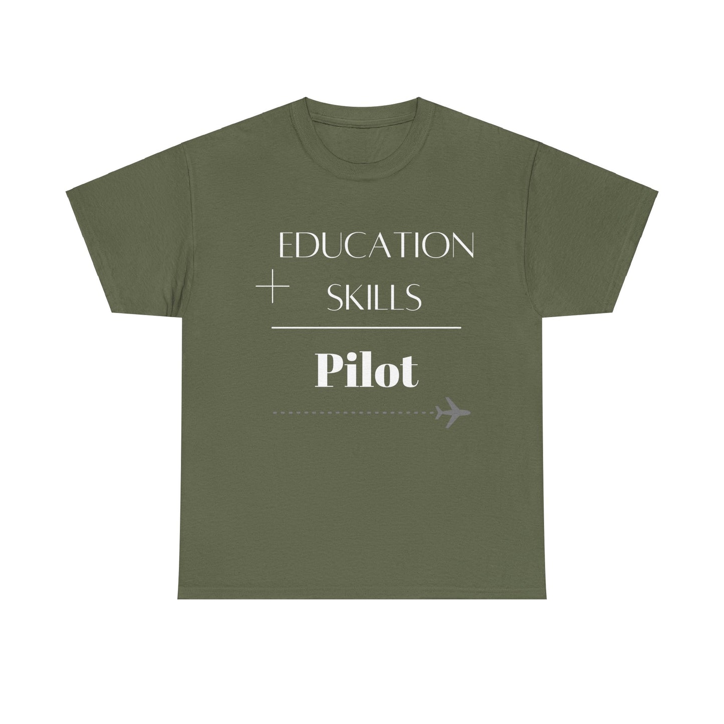 Education + Skills-Pilot T-Shirt - White Lettering