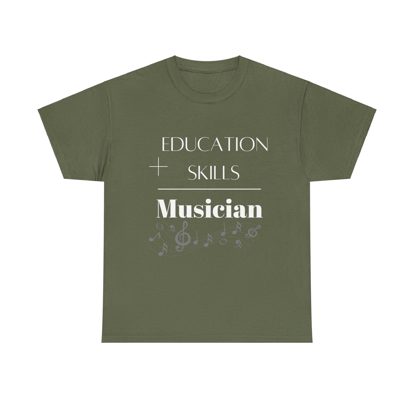 Education + Skills-Musician T-Shirt - White Lettering