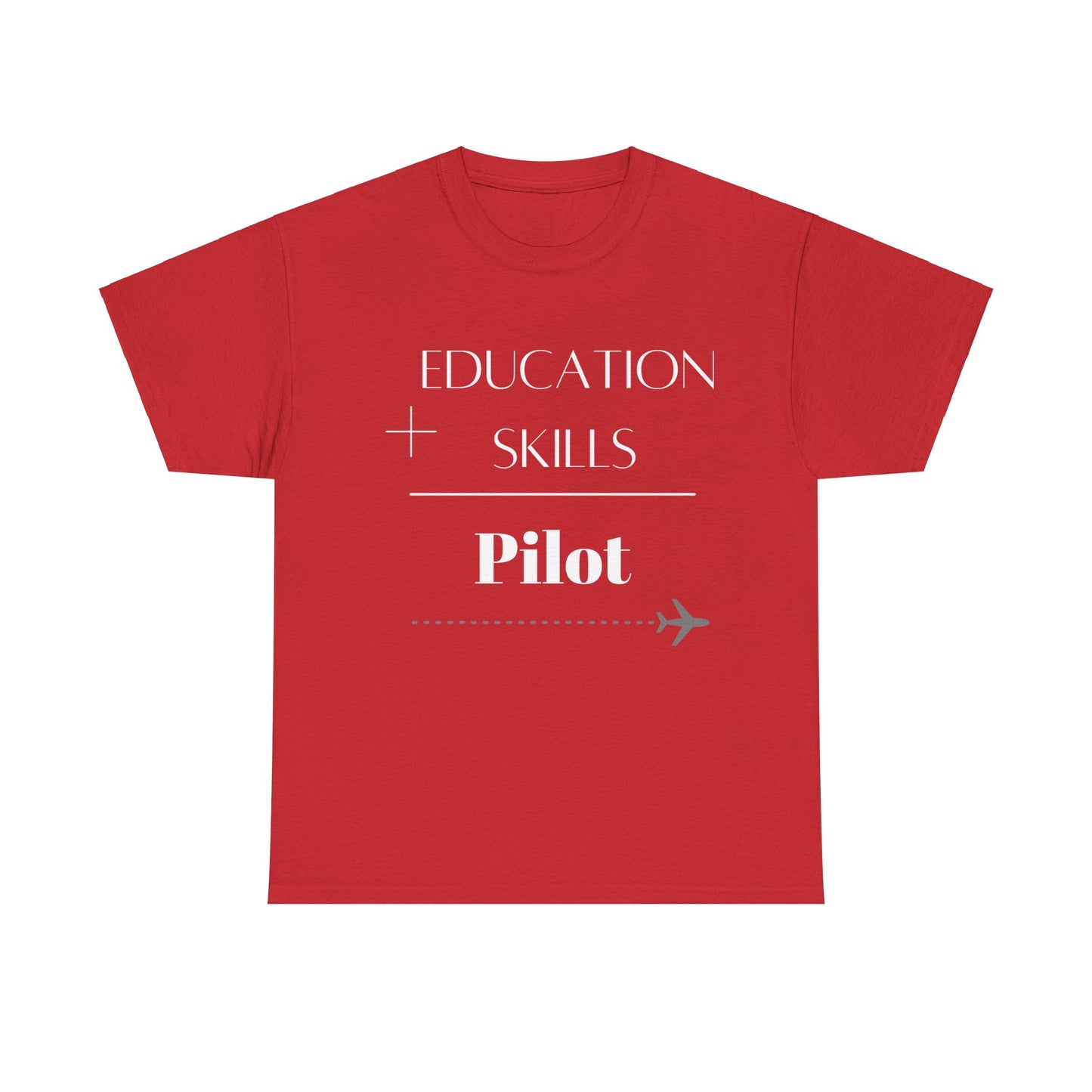 Education + Skills-Pilot T-Shirt - White Lettering