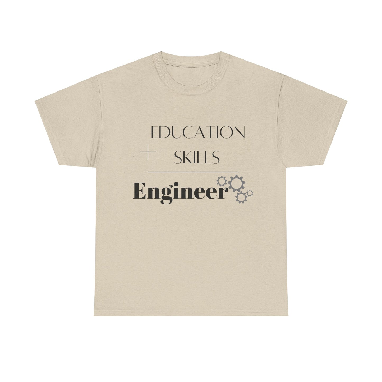 Education + Skills-Engineer T-Shirt - Black Lettering